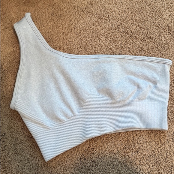 One-Shoulder Light Blue Sports Bra - Picture 1 of 3